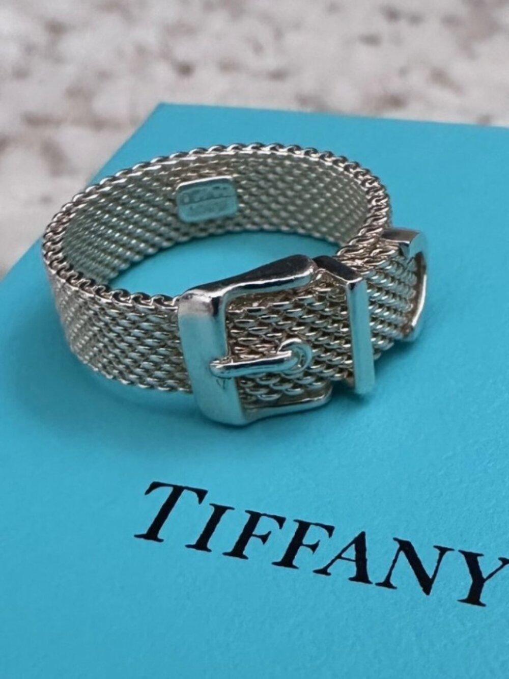 Tiffany & Co.  Mesh Buckle ring
